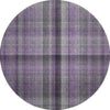 Piper Looms Mayfield Plaid AMF548 Purple Machine Washable Area Rug Round Main Image