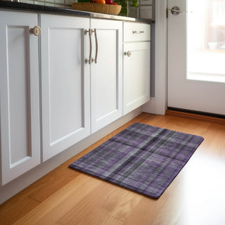 Piper Looms Mayfield Plaid AMF548 Purple Machine Washable Area Rug Scatter Lifestyle Image Feature