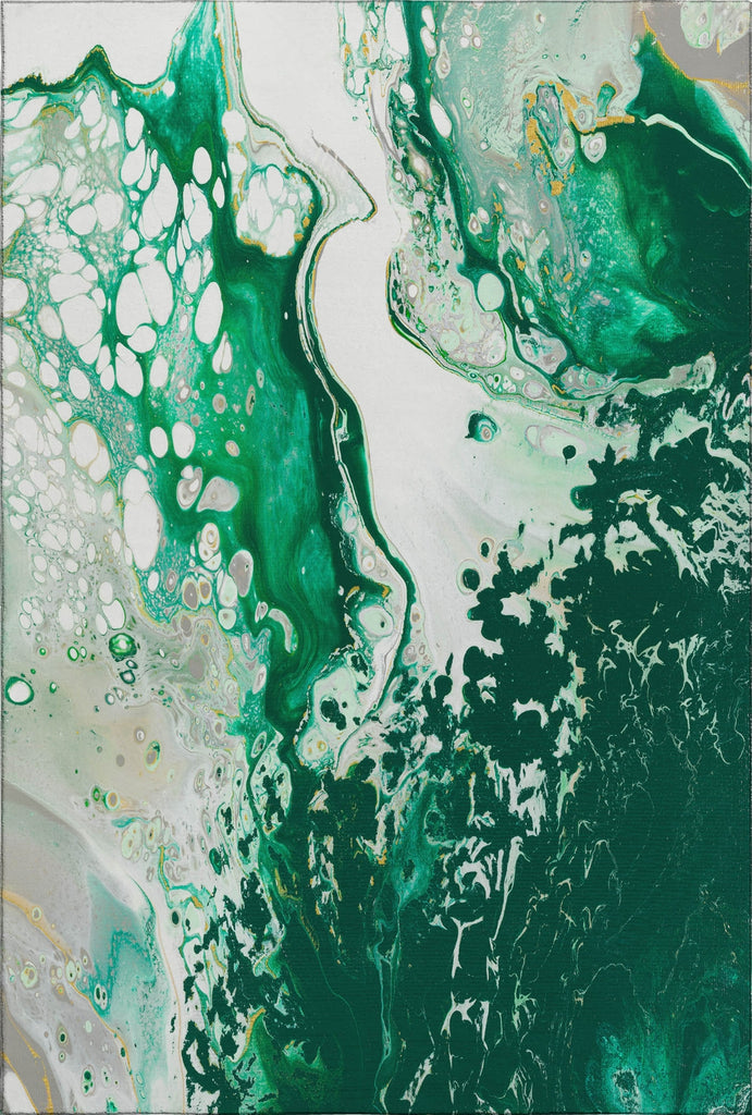 Piper Looms Mayfield Abstract AMF55 Green Machine Washable Area Rug main image