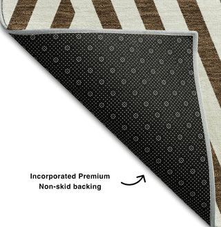 Piper Looms Mayfield Geometric AMF550 Brown Machine Washable Area Rug Backing Image