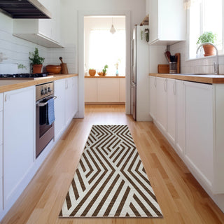 Piper Looms Mayfield Geometric AMF550 Brown Machine Washable Area Rug Runner Lifestyle Image Feature