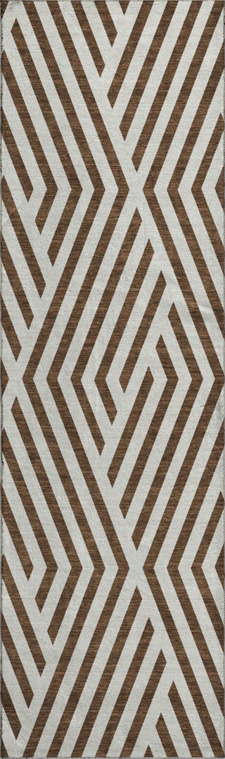 Piper Looms Mayfield Geometric AMF550 Brown Machine Washable Area Rug Runner Main Image