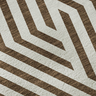 Piper Looms Mayfield Geometric AMF550 Brown Machine Washable Area Rug Swatch Image