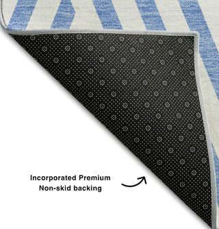 Piper Looms Mayfield Geometric AMF550 Denim Machine Washable Area Rug Backing Image