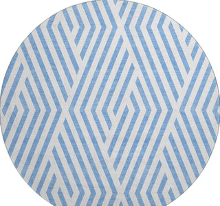 Piper Looms Mayfield Geometric AMF550 Denim Machine Washable Area Rug Round Main Image