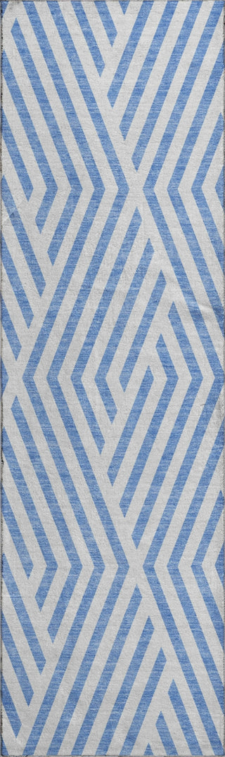 Piper Looms Mayfield Geometric AMF550 Denim Machine Washable Area Rug Runner Main Image