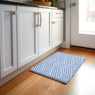 Piper Looms Mayfield Geometric AMF550 Denim Machine Washable Area Rug Scatter Lifestyle Image Feature