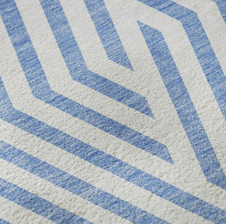 Piper Looms Mayfield Geometric AMF550 Denim Machine Washable Area Rug Swatch Image