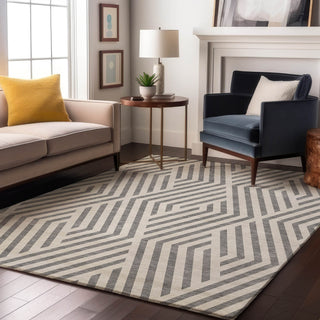 Piper Looms Mayfield Geometric AMF550 Gray Machine Washable Area Rug Lifestyle Image Feature