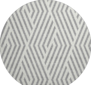 Piper Looms Mayfield Geometric AMF550 Gray Machine Washable Area Rug Round Main Image