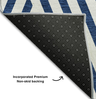 Piper Looms Mayfield Geometric AMF550 Navy Machine Washable Area Rug Backing Image