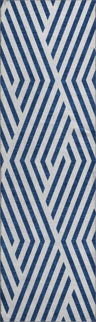 Piper Looms Mayfield Geometric AMF550 Navy Machine Washable Area Rug Runner Main Image