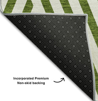 Piper Looms Mayfield Geometric AMF550 Olive Machine Washable Area Rug Backing Image