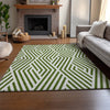 Piper Looms Mayfield Geometric AMF550 Olive Machine Washable Area Rug Lifestyle Image Feature