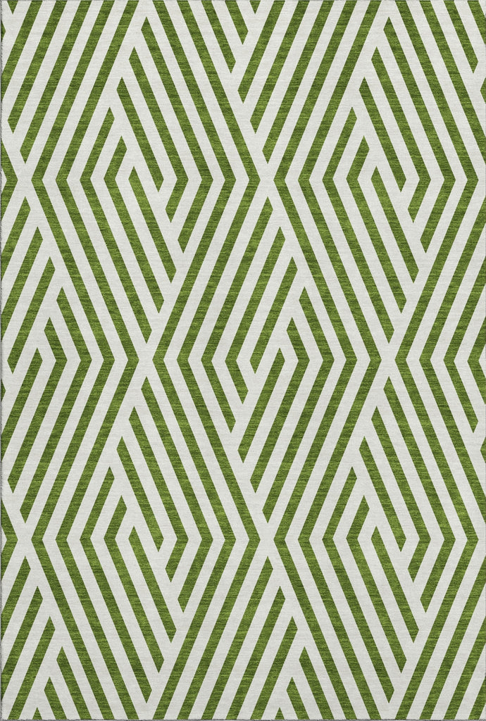 Piper Looms Mayfield Geometric AMF550 Olive Machine Washable Area Rug main image