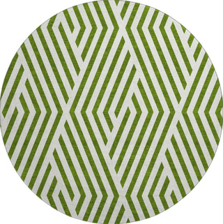 Piper Looms Mayfield Geometric AMF550 Olive Machine Washable Area Rug Round Main Image