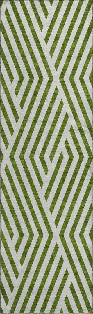 Piper Looms Mayfield Geometric AMF550 Olive Machine Washable Area Rug Runner Main Image