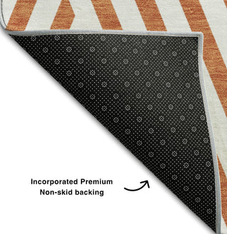 Piper Looms Mayfield Geometric AMF550 Paprika Machine Washable Area Rug Backing Image