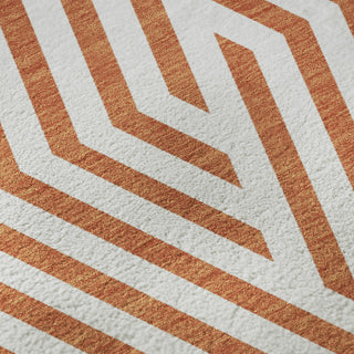 Piper Looms Mayfield Geometric AMF550 Paprika Machine Washable Area Rug Swatch Image