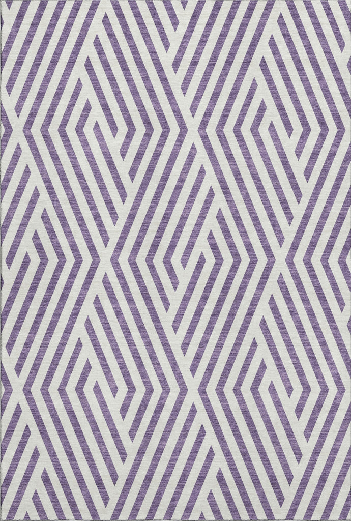 Piper Looms Mayfield Geometric AMF550 Purple Machine Washable Area Rug main image