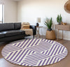 Piper Looms Mayfield Geometric AMF550 Purple Machine Washable Area Rug Round Lifestyle Image Feature