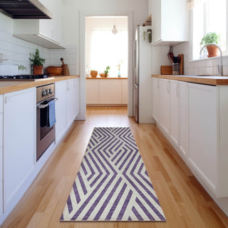 Piper Looms Mayfield Geometric AMF550 Purple Machine Washable Area Rug Runner Lifestyle Image Feature