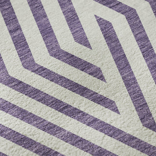 Piper Looms Mayfield Geometric AMF550 Purple Machine Washable Area Rug Swatch Image