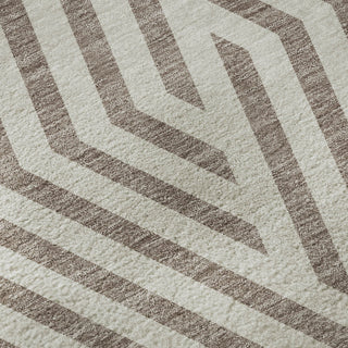 Piper Looms Mayfield Geometric AMF550 Taupe Machine Washable Area Rug Swatch Image