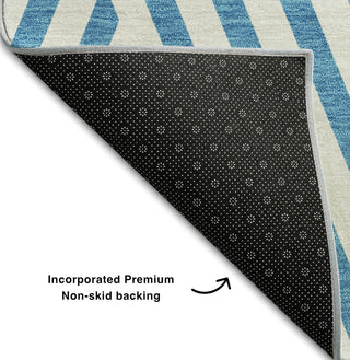 Piper Looms Mayfield Geometric AMF550 Teal Machine Washable Area Rug Backing Image