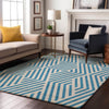 Piper Looms Mayfield Geometric AMF550 Teal Machine Washable Area Rug Lifestyle Image Feature