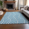 Piper Looms Mayfield Geometric AMF550 Teal Machine Washable Area Rug Lifestyle Image Feature