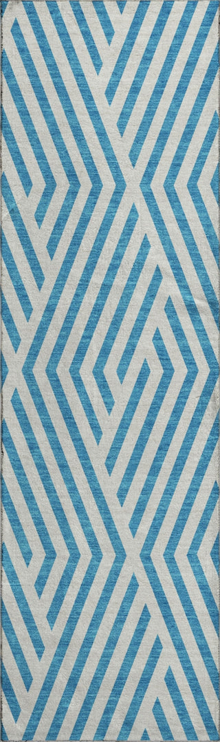 Piper Looms Mayfield Geometric AMF550 Teal Machine Washable Area Rug Runner Main Image