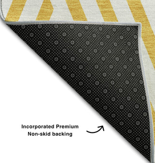 Piper Looms Mayfield Geometric AMF550 Yellow Machine Washable Area Rug Backing Image