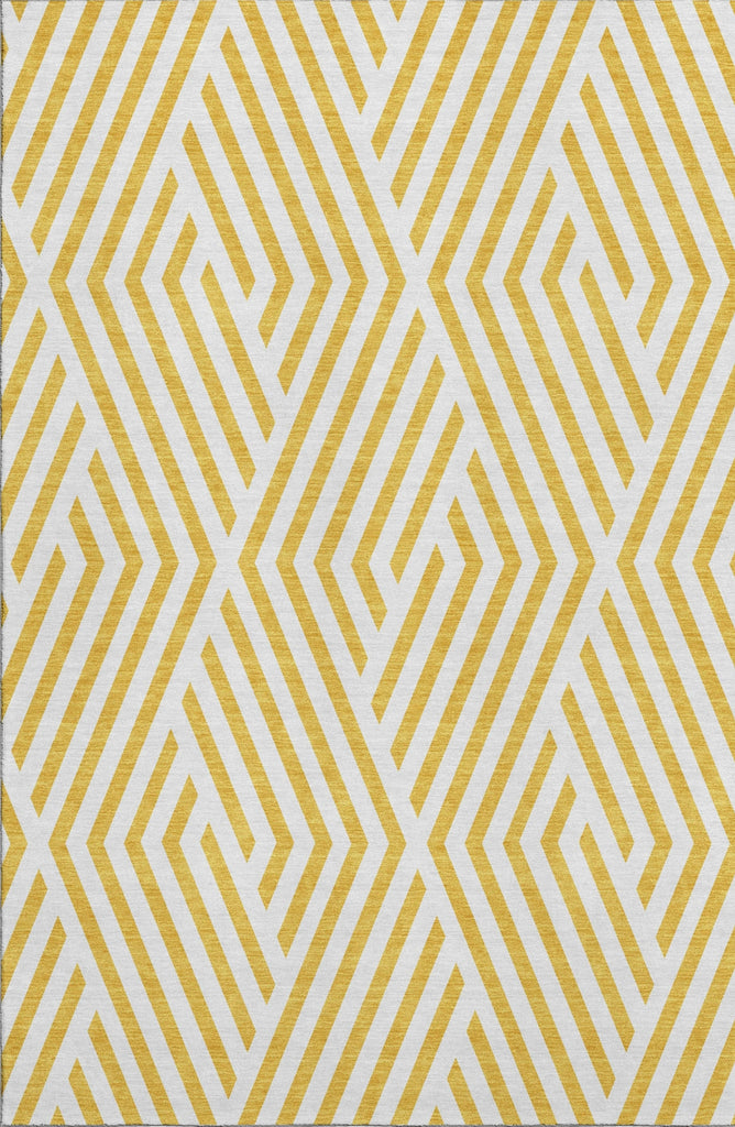 Piper Looms Mayfield Geometric AMF550 Yellow Machine Washable Area Rug main image