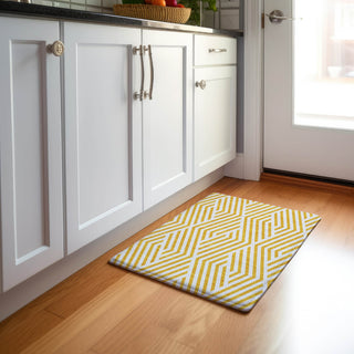 Piper Looms Mayfield Geometric AMF550 Yellow Machine Washable Area Rug Scatter Lifestyle Image Feature