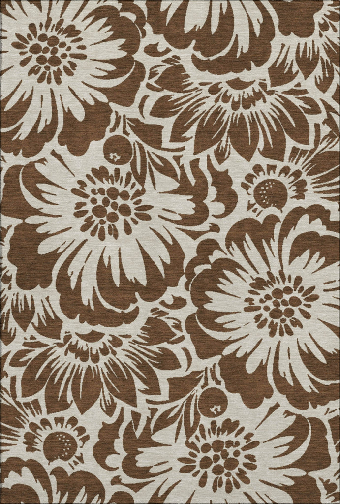 Piper Looms Mayfield Floral AMF551 Brown Machine Washable Area Rug main image