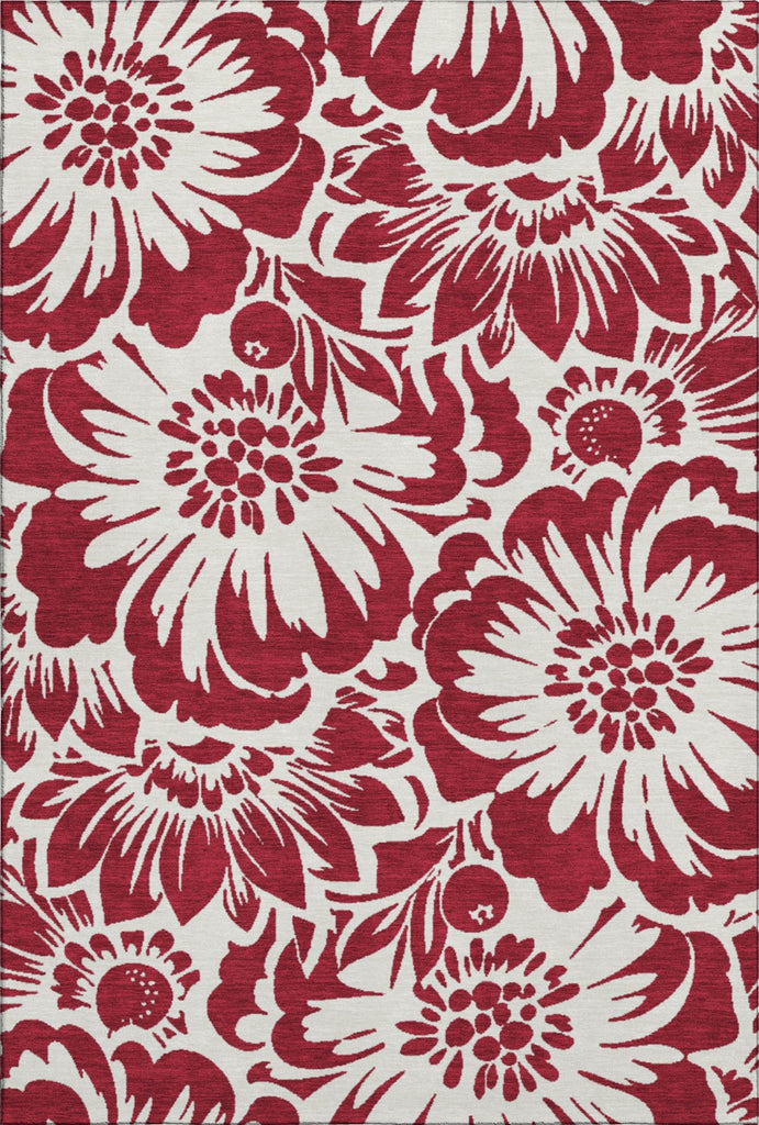 Piper Looms Mayfield Floral AMF551 Burgundy Machine Washable Area Rug main image