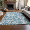 Piper Looms Mayfield Floral AMF551 Denim Machine Washable Area Rug Lifestyle Image Feature