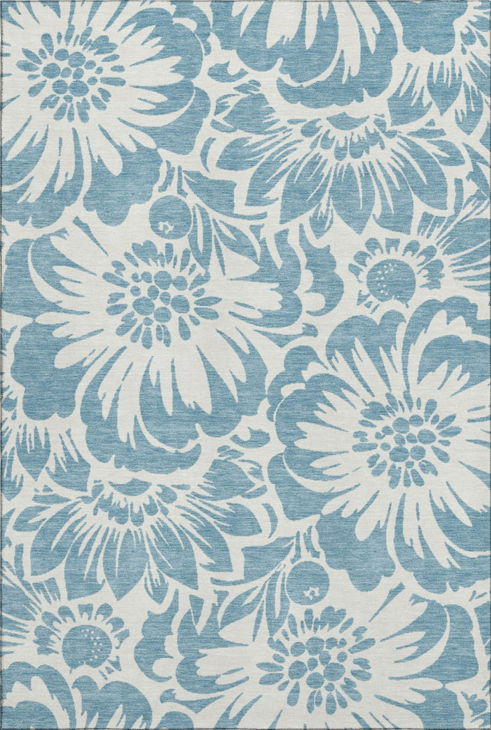 Piper Looms Mayfield Floral AMF551 Denim Machine Washable Area Rug main image