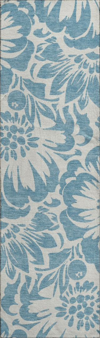 Piper Looms Mayfield Floral AMF551 Denim Machine Washable Area Rug Runner Main Image