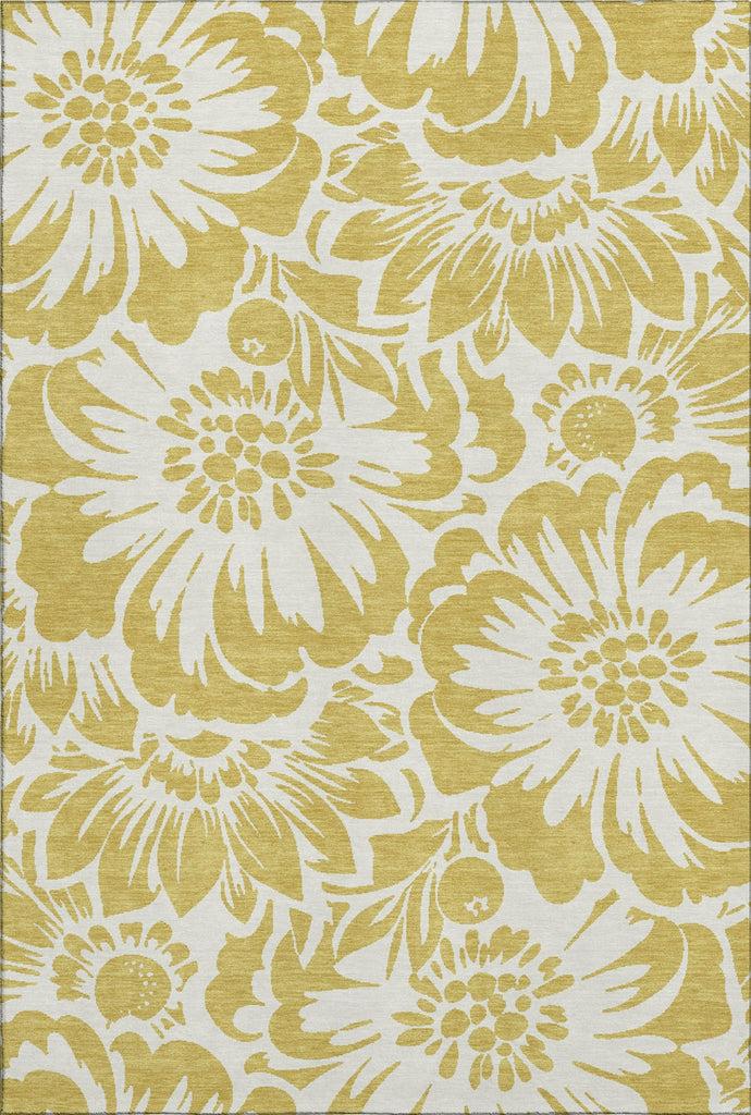 Piper Looms Mayfield Floral AMF551 Gold Machine Washable Area Rug main image
