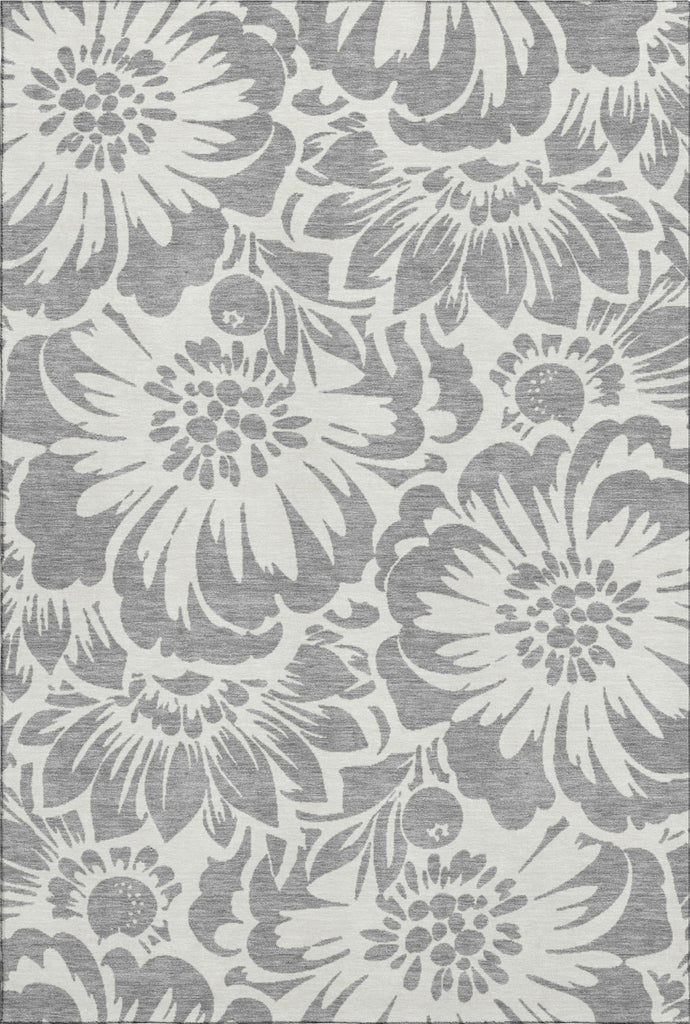 Piper Looms Mayfield Floral AMF551 Gray Machine Washable Area Rug main image