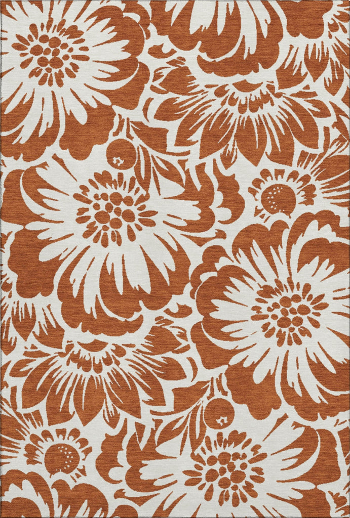 Piper Looms Mayfield Floral AMF551 Paprika Machine Washable Area Rug main image