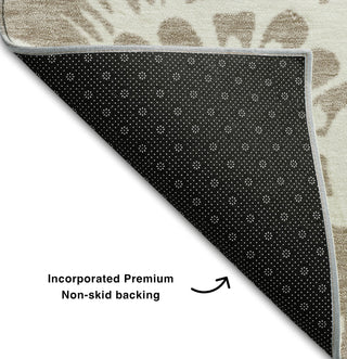 Piper Looms Mayfield Floral AMF551 Taupe Machine Washable Area Rug Backing Image