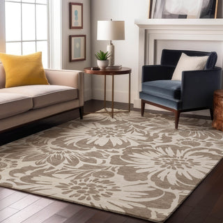 Piper Looms Mayfield Floral AMF551 Taupe Machine Washable Area Rug Lifestyle Image Feature
