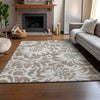 Piper Looms Mayfield Floral AMF551 Taupe Machine Washable Area Rug Lifestyle Image Feature