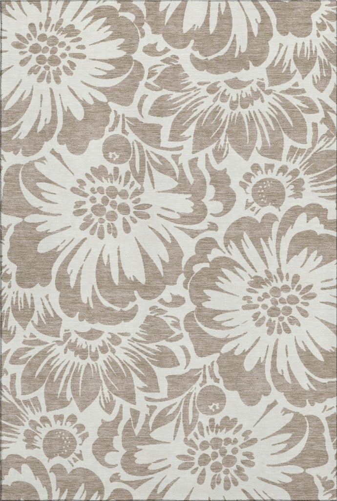 Piper Looms Mayfield Floral AMF551 Taupe Machine Washable Area Rug main image