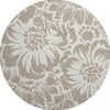 Piper Looms Mayfield Floral AMF551 Taupe Machine Washable Area Rug Round Main Image