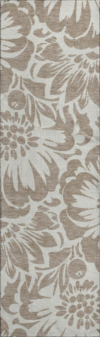 Piper Looms Mayfield Floral AMF551 Taupe Machine Washable Area Rug Runner Main Image