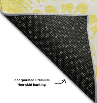 Piper Looms Mayfield Floral AMF551 Yellow Machine Washable Area Rug Backing Image